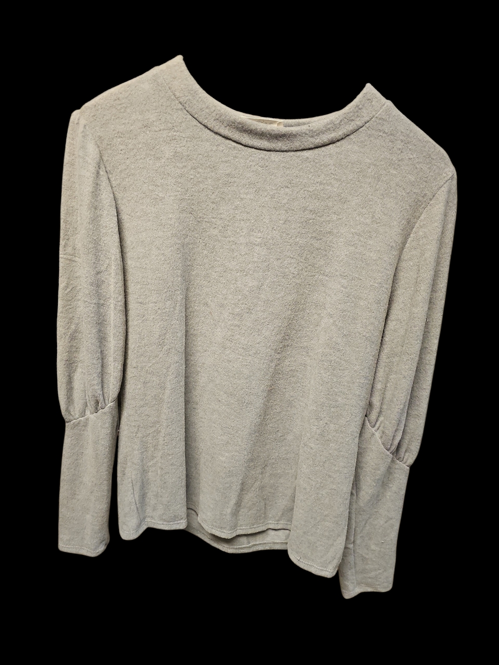 Soft Crewneck Long-Sleeve Top in Heather Gray